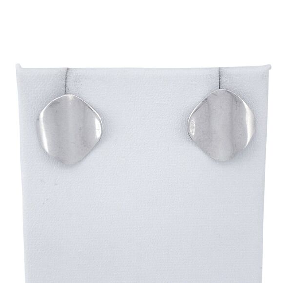 Vintage Sterling Silver 925 Abstract Wavy Stud Earrings - Picture 2 of 8